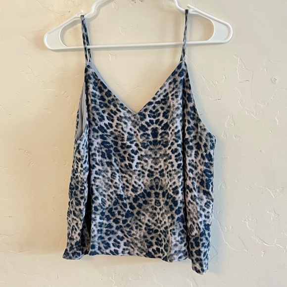 Final Touch Gray & Blue Leopard Print Camisole Blouse Medium - Picture 1 of 8